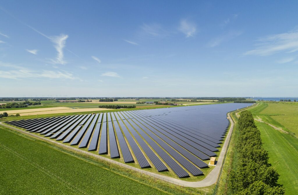 Large solar farms, Andijk, Noord-Holland, Netherlands