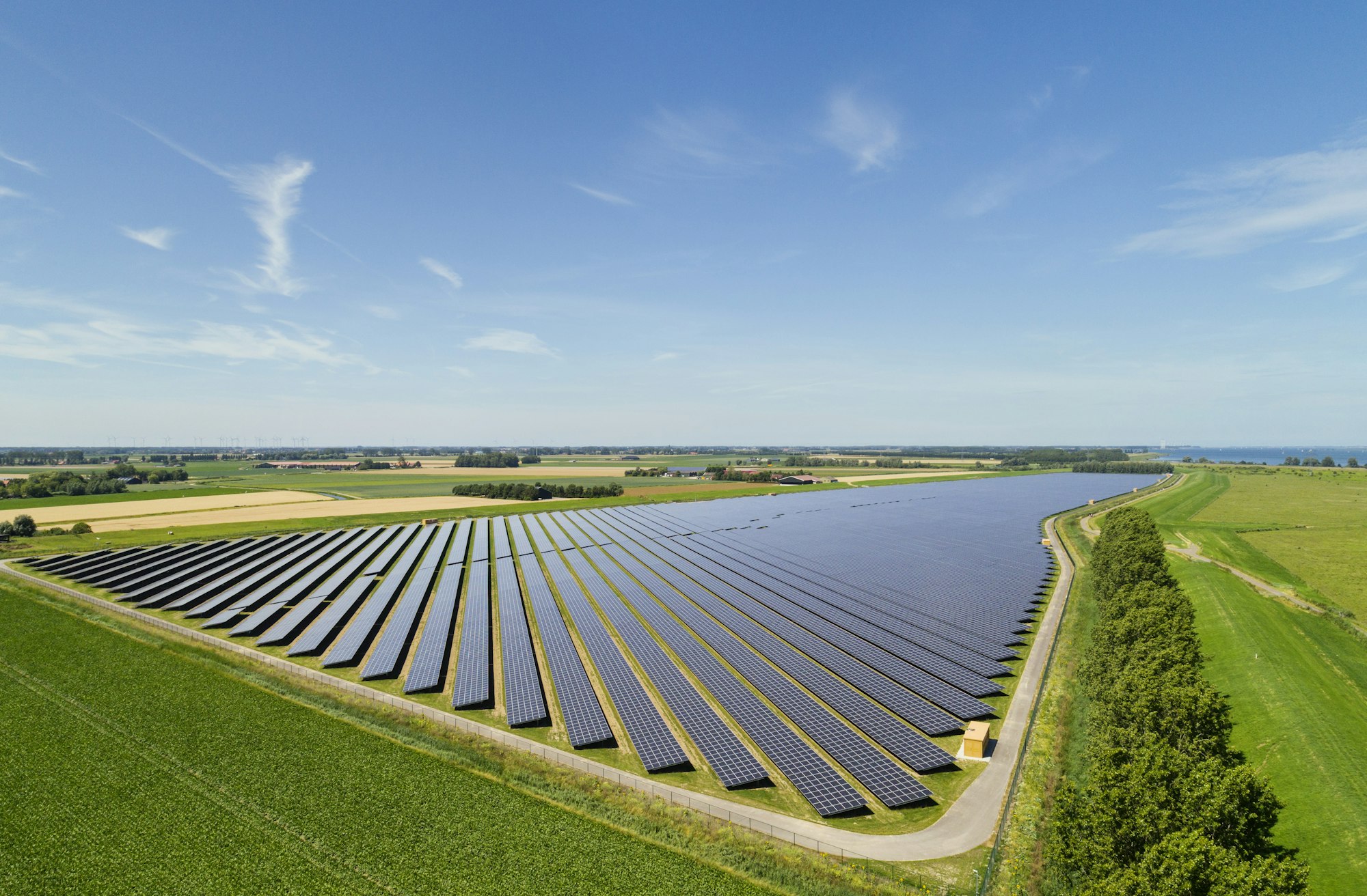 Large solar farms, Andijk, Noord-Holland, Netherlands